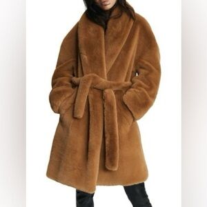 Rag & Bone Bijou Faux Fur Camel Coat